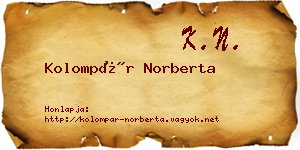 Kolompár Norberta névjegykártya